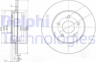 Produktbild von 2x DELPHI Bremsscheibe BG3663C für FORD MONDEO III Kombi (BWY) MONDEO III (B5Y)