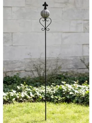 Produktbild von Metallstab mit Keramikball Lafiora 12 x 9 x 125 cm grau