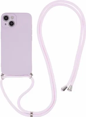 Produktbild von iPhone 15 Hülle - Coverup Colour TPU Back Cover mit Handykette - Lavendel