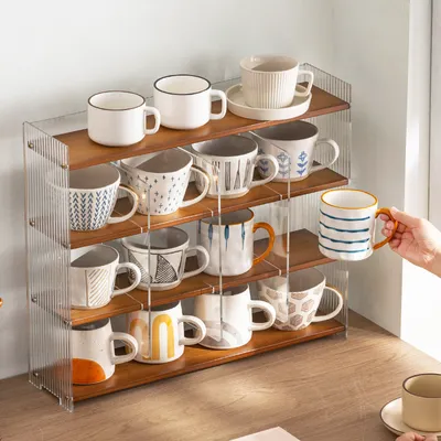 Produktbild von Aufbewahrungsregal Schrank Becherregal Becheraufbewahrung Staubschutz Für Zuhause 50cm