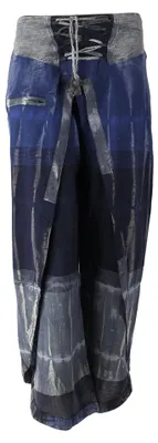 Produktbild von Uni Haremshose - Pumphose - Sarouel mit Schnürung - Yogi Pants - Cargohose blau