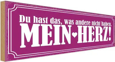 Produktbild von vianmo Holzschild 10x27 cm hast was andere nicht mein Herz Spruch Zitat