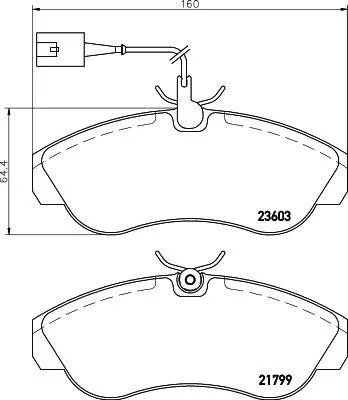 Produktbild von HELLA Bremsbeläge Satz Vorne Bremsklötze für FIAT DUCATO Pritsche/Fahrgestell (230) 8DB 355 018-791