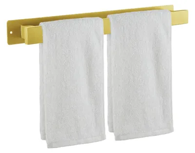 Zdjęcie produktu dla Uchwyt na ręczniki ze stali nierdzewnej, 50 cm, złoty, samoprzylepny/do montażu śrubami, odporny na korozję