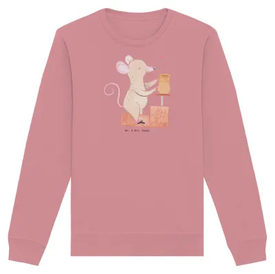Produktbild von Mr. & Mrs. Panda Organic Sweatshirt Maus Töpfern Größe XXL - Canyon Pink - Geschenk, Pullover, Töpferei, Baumwoll, Töpferkurs, Bio, Sweater, Pulli