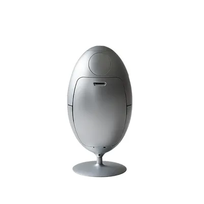 Produktbild von Mülleimer, Ei-förmiger Mülleimer, Kreativer Mülleimer, Mülltrennsystem, Haushaltsmülleimer, A  Silber 45×45×84 cm  【LJT4321】