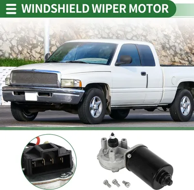 Image de Moteur D'Essuie-Glace De Pare-Brise Pour Voiture Pour Dodge pour Ram 1500 2500 3500 Pick-Up 1994-1996 Pour Dodge Dakota 1989-1996 No.4389131/4584260/55155043 4 Broches