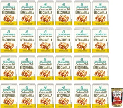 Produktbild von 24x Granarolo Besciamella,UHT-Béchamel Sahne zum Kochen,Langanhaltende,Weich und Ohne Klümpchen,200ml + Italian Gourmet Polpa di Pomodoro 400g Dose
