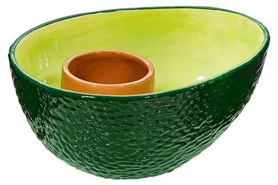 Avocado-Dip-Schale aus Keramik, 1 Stück, grün, 18x18x10 cm