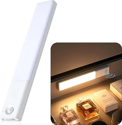 Produktbild von Wiederaufladbare LED Schrankleuchte, 1200mAh, magnetisch, Sensorlicht, 3 Farbmodi, stufenlos dimmbar, kabellos, ideal für Küche, Kleiderschrank & Treppe