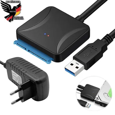 Produktbild von USB 3.0 auf zu SATA Adapter Kabel für 2.5" 3.5" Festplatten SSD HDD Konverter mit UASP Support PC Laptop Notebook Mac