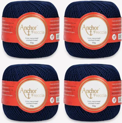 Productafbeelding van 4 bollen Anchor Freccia 12 – Fijn katoengaren voor delicate haakwerkprojecten (Kleur 00150)
