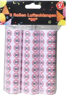Produktbild von Udo Schmidt 10711 - Luftschlangen 90 , 3 Rollen- zum 90. Geburtstag