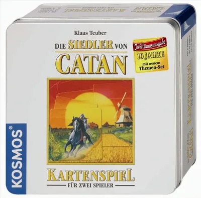Produktbild von Kosmos Catan Kartenspiel Jubilumsausgabe in Blechdose