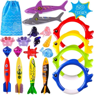 Produktbild von Tauchspielzeug 20-teiliges Set Sommer Schwimmbad Unterwasserspielzeug Schnorchel Requisiten Set