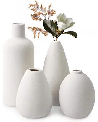 Keramikvasen Set, 4 Stück, Beige, Modern, Dekoration