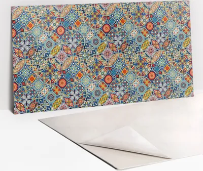 Obrázek produktu pro Ochranný Panel PVC - Samolepicí Vinylové Dlaždice na Stěnu - 100 x 50 - Orientální kola