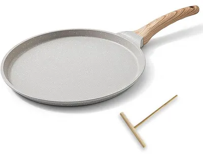 Productafbeelding van Koekenpan voor pannenkoeken/crepes, met antiaanbaklaag, geschikt voor inductie, wit, 25 cm