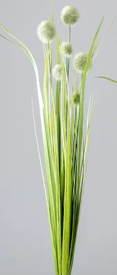 Produktbild von aplanta Künstliches Kugelgras - Aurora | 70 cm, für drinnen, Kunstpflanze, wie echt, Allergiker geeignet, pflanzliche Dekoration Praxis, Office & Wohnzimmer