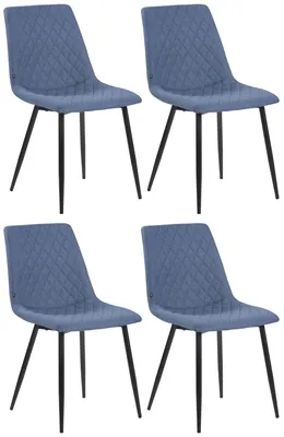 Produktbild von CLP 4er Set Esszimmerstühle mit Metallgestell blau