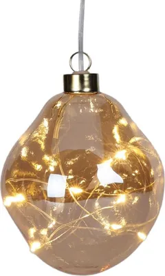 Obrázok produktu pre Sklenená vianočná figúrka "Kvapka" s LED diódou - 10 cm, zlatá