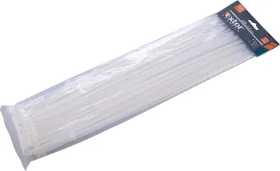 Zdjęcie produktu dla Opaski kablowe EXTOL PREMIUM 4.8x400mm, opakowanie 100 sztuk, biały nylon