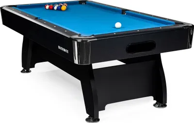 Produktbild von Billardtisch 8ft - 244x132x80 cm - 8 Fuß Pool Billard - Kugelrücklauf - Tischbillard mit Zubehör - Billard Tisch - Buckshot Blackmagic