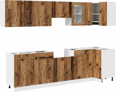 Produktbild von vidaXL 11-tlg. Küchenschrank-Set Lyon Altholz-Optik Holzwerkstoff