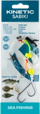 Immagine prodotto di Kinetic Sabiki Surf #1/0 Yellow/Pearl Flatfish Plaice Flounder Leader Rig System