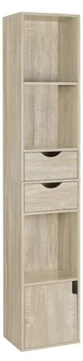 Produktbild von Bücherregal – Bücherablage – Wandregal – Bücherkorb – Aufbewahrungsregal – Organizer – 30x158x24 cm – mit Schublade und Tür