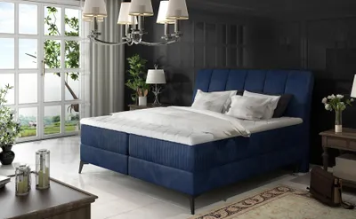 Obrázok produktu pre Kontinentálna posteľ s úložným priestorom 180x200 MODRIVA - tmavo modrá