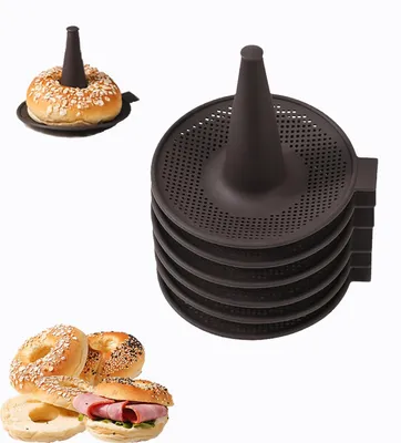 6er Set Bagel-Backformen aus Silikon, 13,5 x 9,3 cm, braun