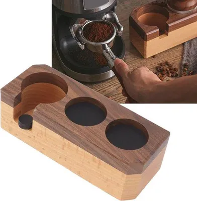 Produktbild von Kaffee-Filter-Tamper-Station aus Holz, rutschfest und langlebig
