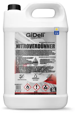 Produktbild von Nitroverdünnung 5L Universalverdünnung Lack Farbe Reiniger Entfetter KFZ GiDeli