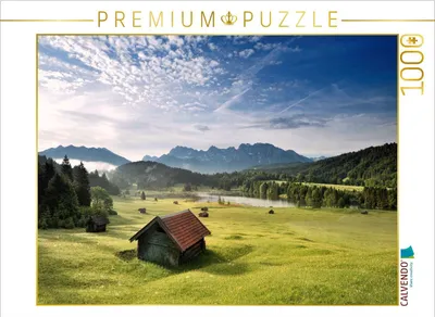 Produktbild von CALVENDO Puzzle Alpenidylle am Geroldsee | 1000 Teile Lege-Größe 64x48cm Foto-Puzzle für glückliche Stunden