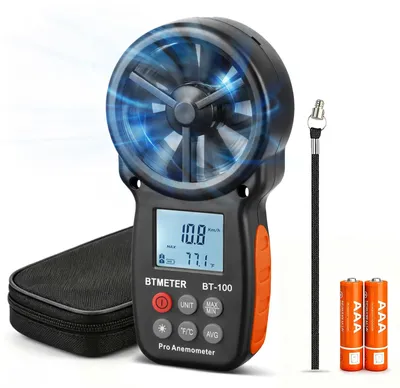 Zdjęcie produktu dla Cyfrowy anemometr ręczny z podświetleniem LCD i precyzyjnym pomiarem prędkości wiatru
