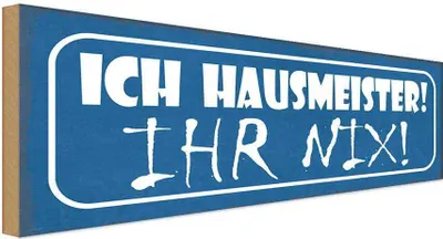 Produktbild von vianmo Holzschild 10x27 cm ich Hausmeister ihr nix Dekoration