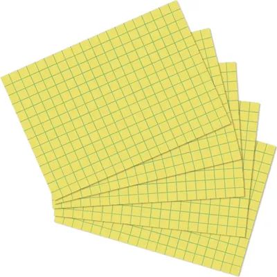 Produktbild von Karteikarten A6 kariert gelb VE=6x100 Stück