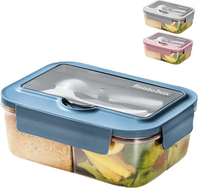 Obrázok produktu pre Lunchbox 1400 ml, s priehradkami, mikrovlnná, pre školu a prácu