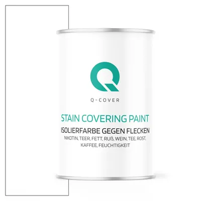 Produktbild von Isolierfarbe gegen Flecken 1 L – Fleckensperre innen/außen, Wand-/Deckenfarbe, matt, geruchsarm, lösemittelfrei