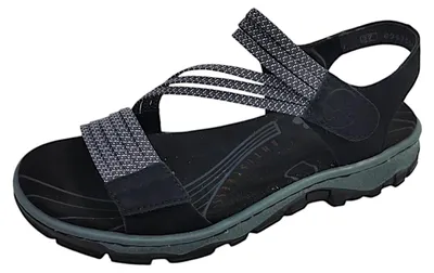 Produktbild von Rieker Damen Sandale Trekking Outdoor Stretch Klettverschluss schmal 68871, Größe:40 EU, Farbe:Schwarz