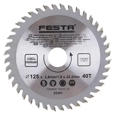 Obrázek produktu pro Kotouč pilový FESTA SK 125/2.8/22.2 mm40T 22301