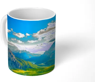 Produktbild von MuchoWow® Tasse Kaffeetasse Kaffeebecher 350 ml Alpen - Sonne - Natur Teetasse - Fototasse - Becher - Keramikbecher - Teebecher - Kaffeetasse - Bürotasse