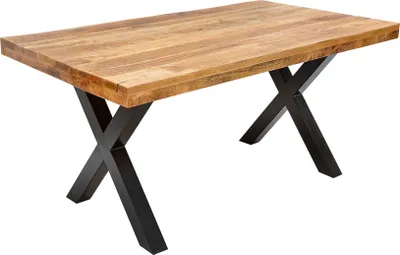 Produktbild von riess-ambiente Massiver Esstisch IRON CRAFT 160cm natur Mangoholz Industrial Design schwarz Metall Esszimmertisch Küchentisch Tisch