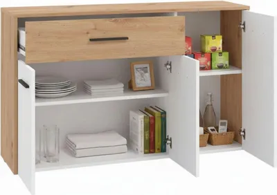 Image de Sanza - Buffet, 119x33x81h cm Blanc, un Tiroir