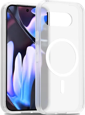 Obrázek produktu pro Magnetické pouzdro pro Google Pixel 9A, kompatibilní s MagSafe, matná průsvitná zadní strana, odolné proti nárazům Průhledná