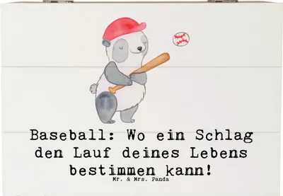 Produktbild von Mr. & Mrs. Panda Box Baseball Schlag 22 x 15 cm - Weiß - Geschenk, Sportler, Spiel, Teamsport, Sportart, Schläger, Truhe, Spielfeld, Kiste, schatztruhe, fotobox, Fans