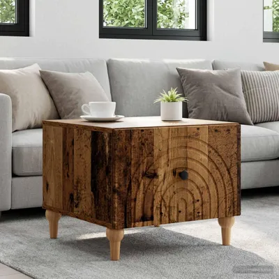 Image de vidaXL Table basse à tiroirs en bois recyclé 49 x 50 x 40 cm Panneau de bois