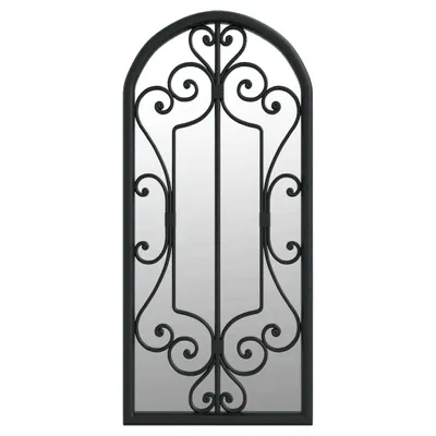 Zdjęcie produktu dla vidaXL Lustro ogrodowe czarne 100x45 cm żelazo