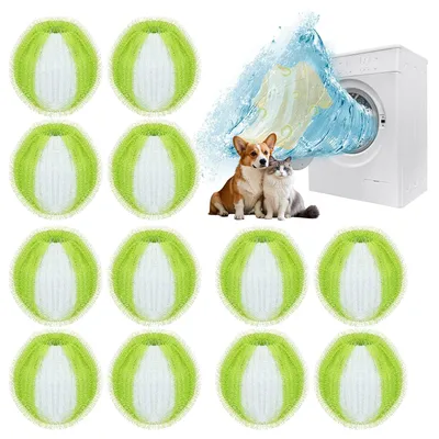 Obrázok produktu pre TRANKIELO® - 12 opakovateľne použiteľných odstraňovačov chlpov do práčky – účinné proti zvieracím chlpom – technológia mikrovlákien